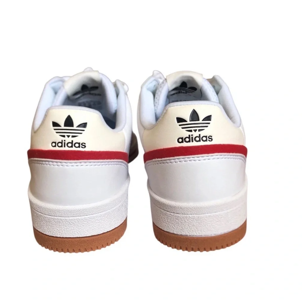 ADIDAS Men’s Originals Court Tourino White Sneakers w/ Red Accent Low-Top Sz 5.5